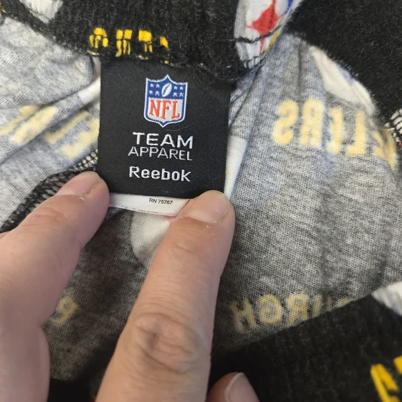 Men's Reebok Pittsburgh Steelers Sleep Pants S Black Yellow - Picture 3 of 5